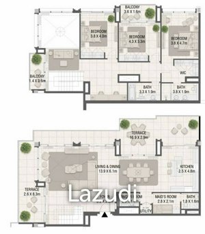 3 bedrooms Duplex in Dubai, UAE No. 18274