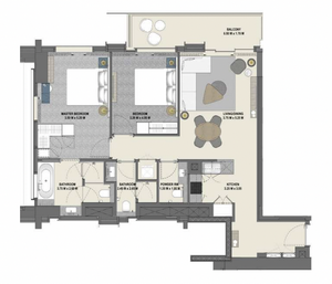 106m² Apartment in VIDA RESIDENCE DOWNTOWN, Dubai, UAE No. 59789