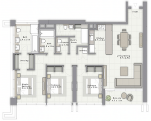 143m² Apartment in FORTE, Dubai, UAE No. 59889
