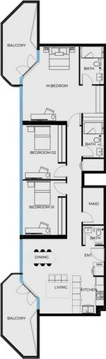 3 bedrooms Apartment in Coastal Heaven, Deira, UAE No. 64885 - Image 6